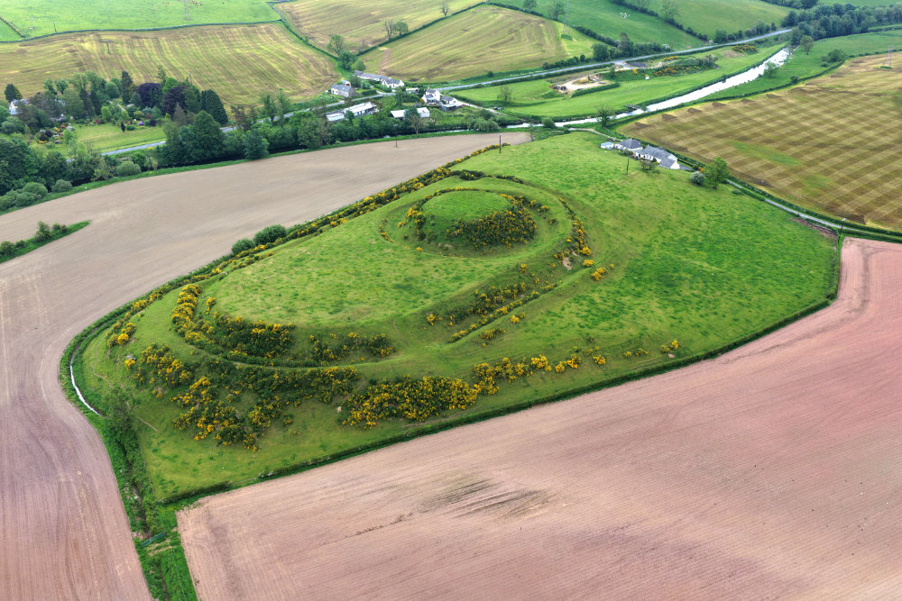 Mottte of Urr, Dalbeattie, Dumfries and Galloway, licensable aerial photograph