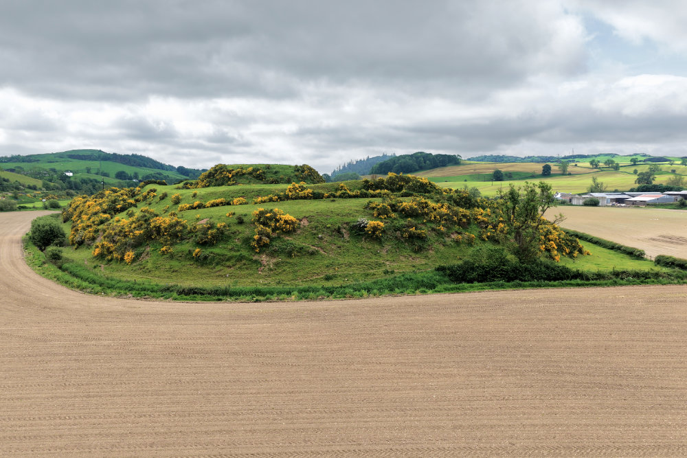 Mottte of Urr, Dalbeattie, Dumfries and Galloway, licensable aerial photograph