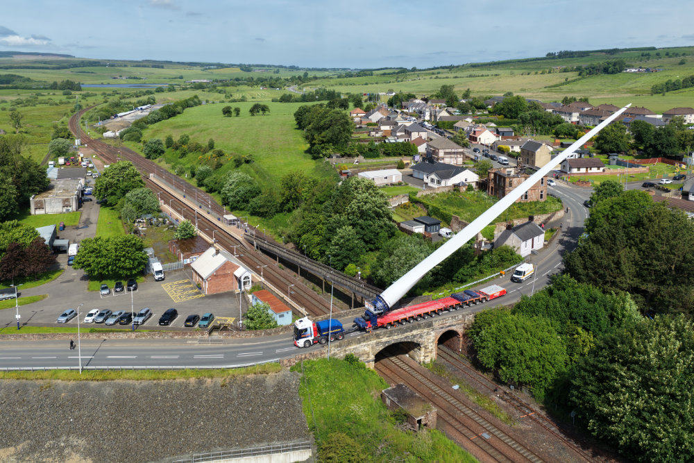 New Cumnock, turbine blade, licensable aerial photograph