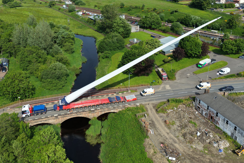 New Cumnock, turbine blade, licensable aerial photograph