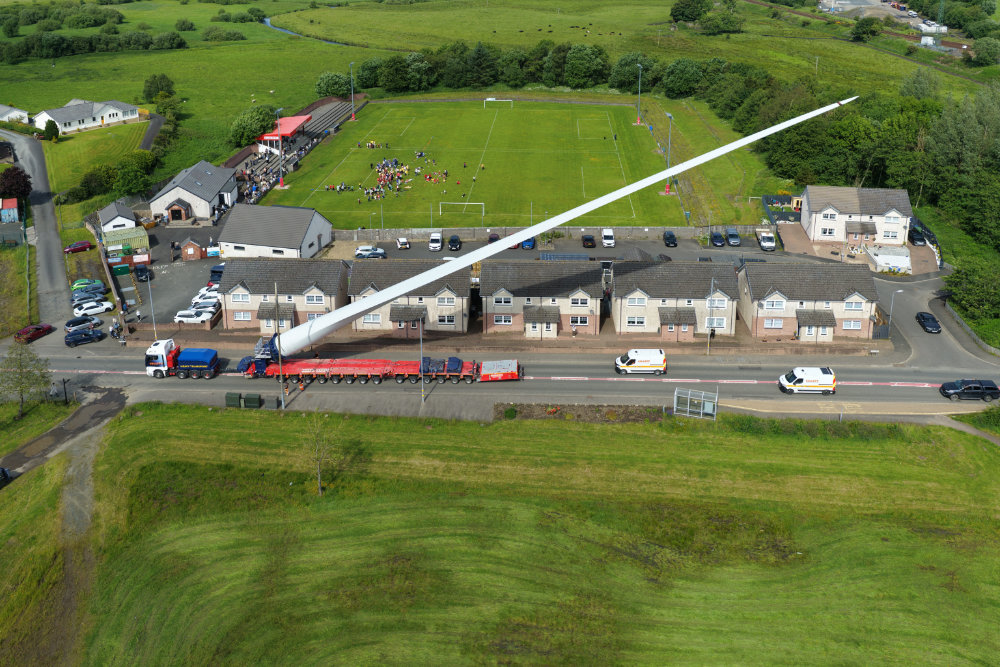 New Cumnock, turbine blade, licensable aerial photograph