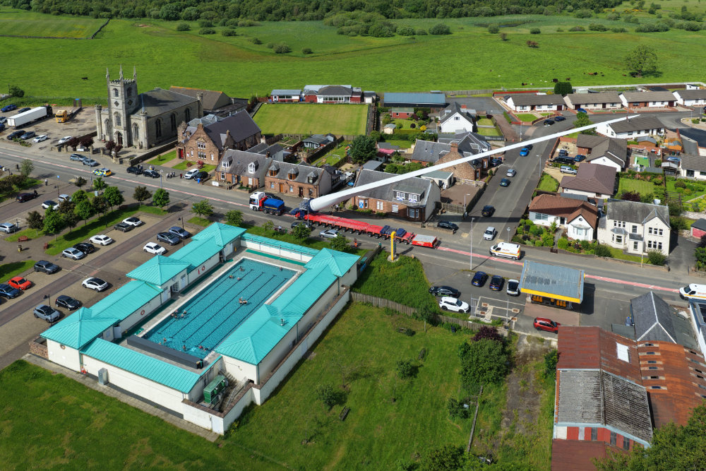 New Cumnock, turbine blade, licensable aerial photograph