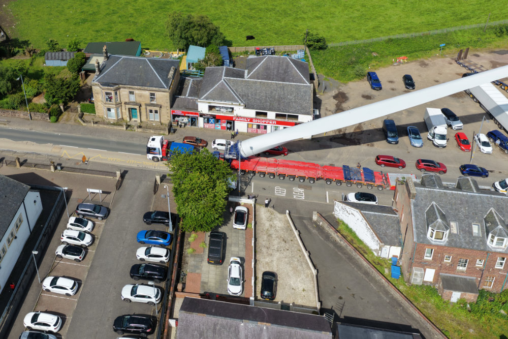 New Cumnock, turbine blade, licensable aerial photograph