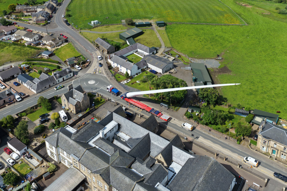 New Cumnock, turbine blade, licensable aerial photograph