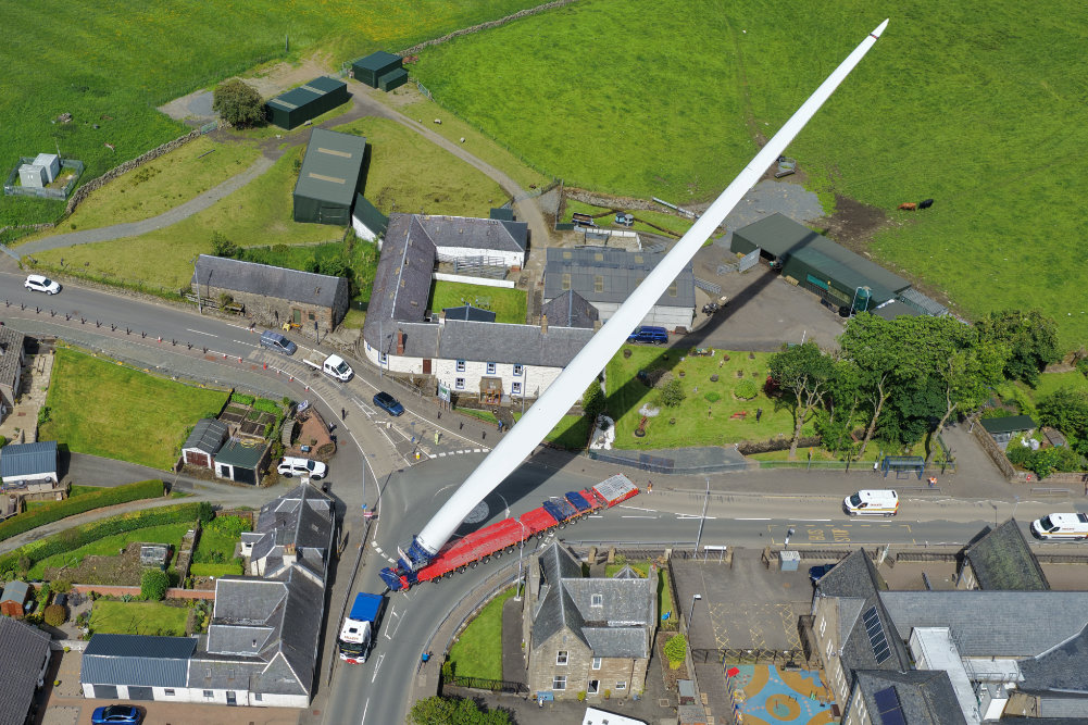 New Cumnock, turbine blade, licensable aerial photograph