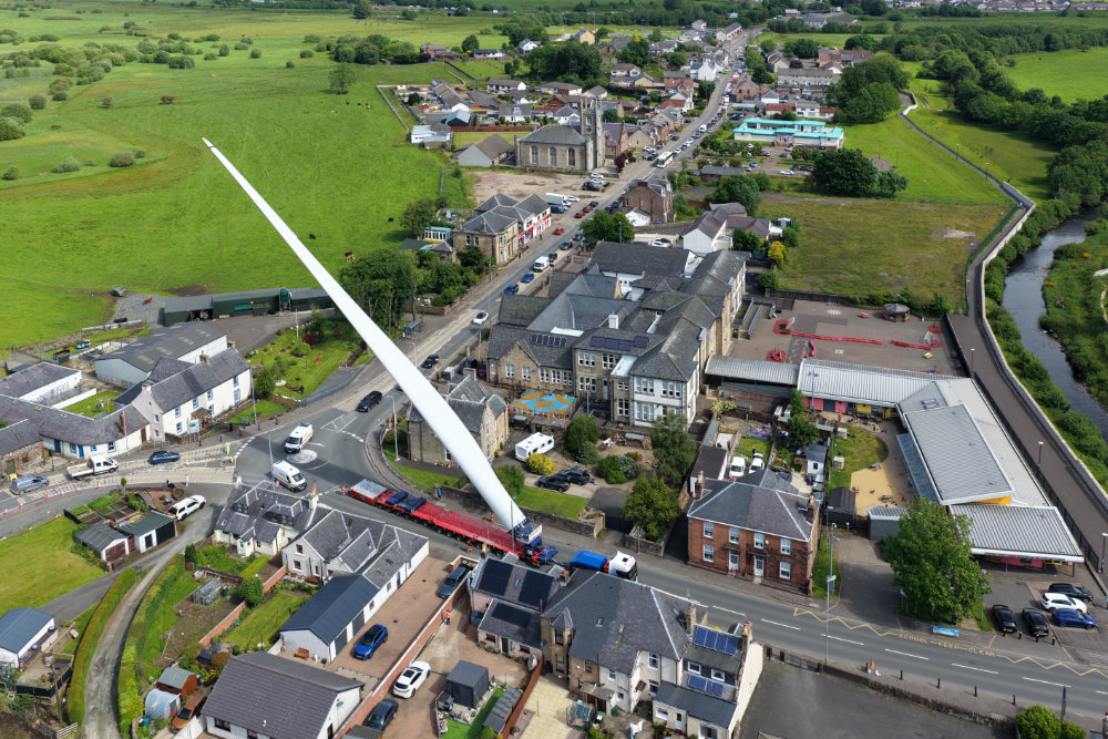 New Cumnock, turbine blade, licensable aerial photograph