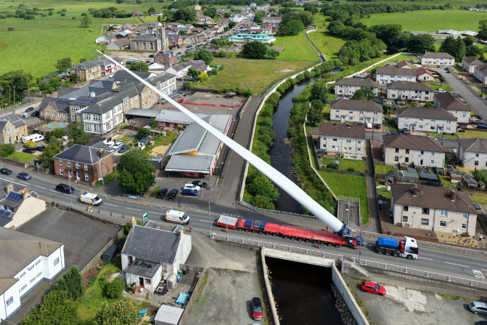 New Cumnock, turbine blade, licensable aerial photograph