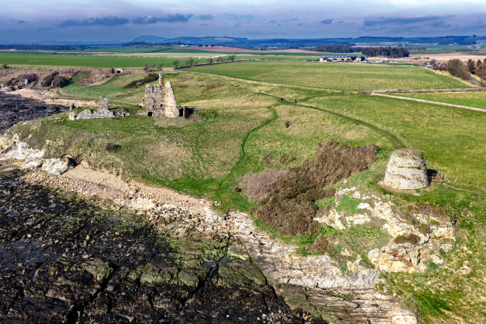 Newark Castle, St Monans, Fife, aerial photograph