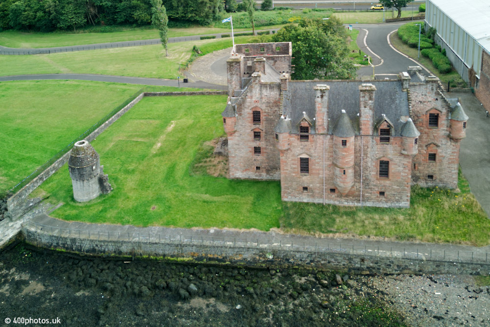 Newark Castle, Port Glasgow, aerial photograph