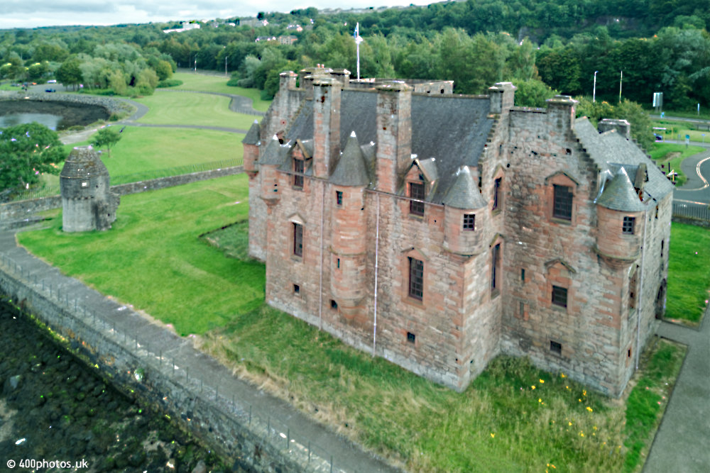 Newark Castle, Port Glasgow, aerial photograph
