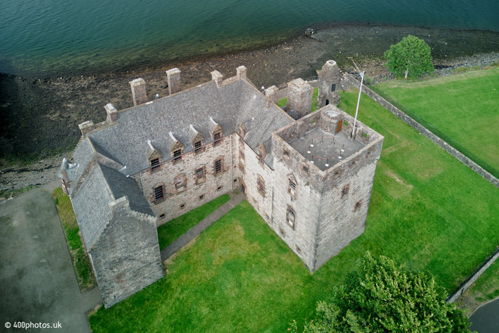 Newark Castle, Port Glasgow, aerial photograph
