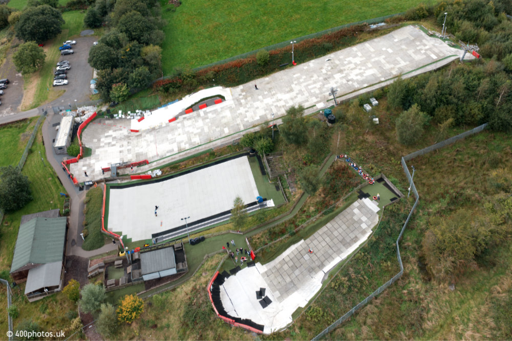 Newmilns Ski Slope, Peak Park, Ayrshire, aerial photograph