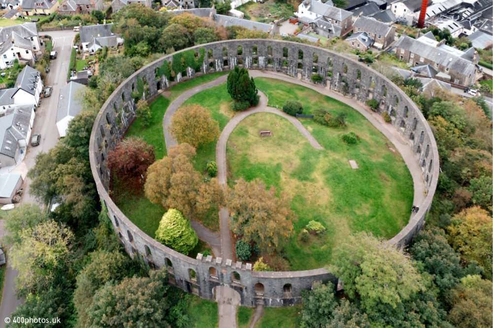 McCaig's Tower, Oban, Argyll and Bute, aerial photograph