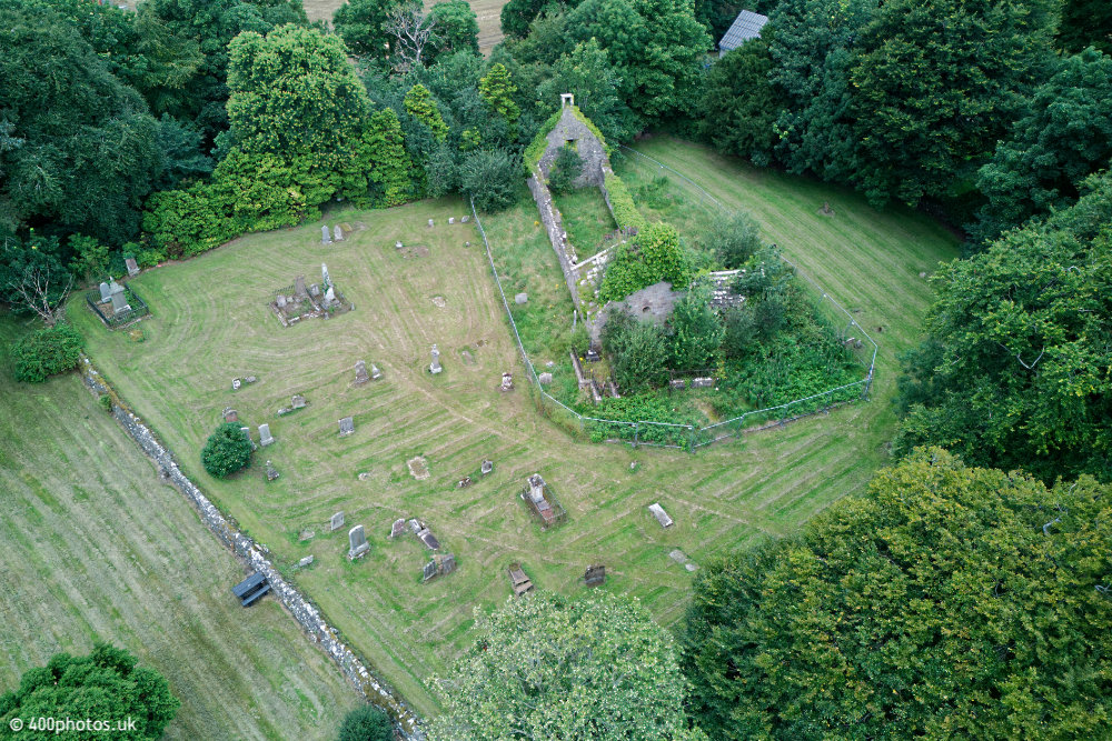 Old Dailly Church, by Girvan, Ayrshire, aerial photograph
