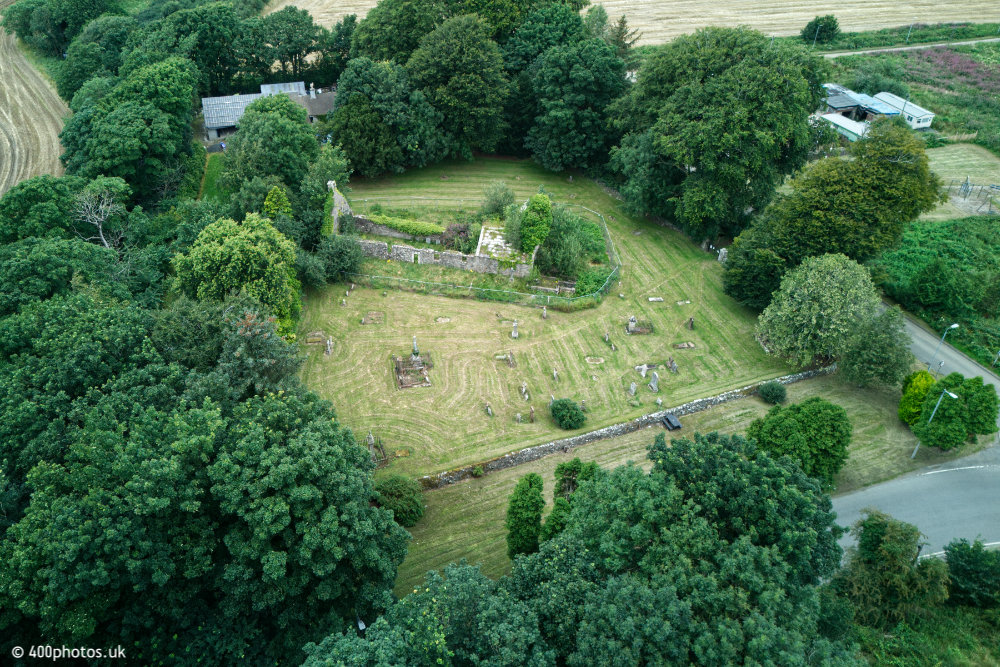 Old Dailly Church, by Girvan, Ayrshire, aerial photograph