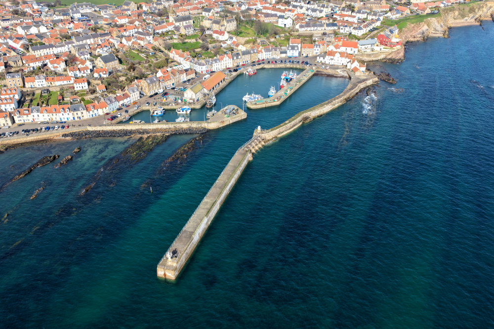 Pittenweem Harbour, East Neuk of Fife, aerial photograph