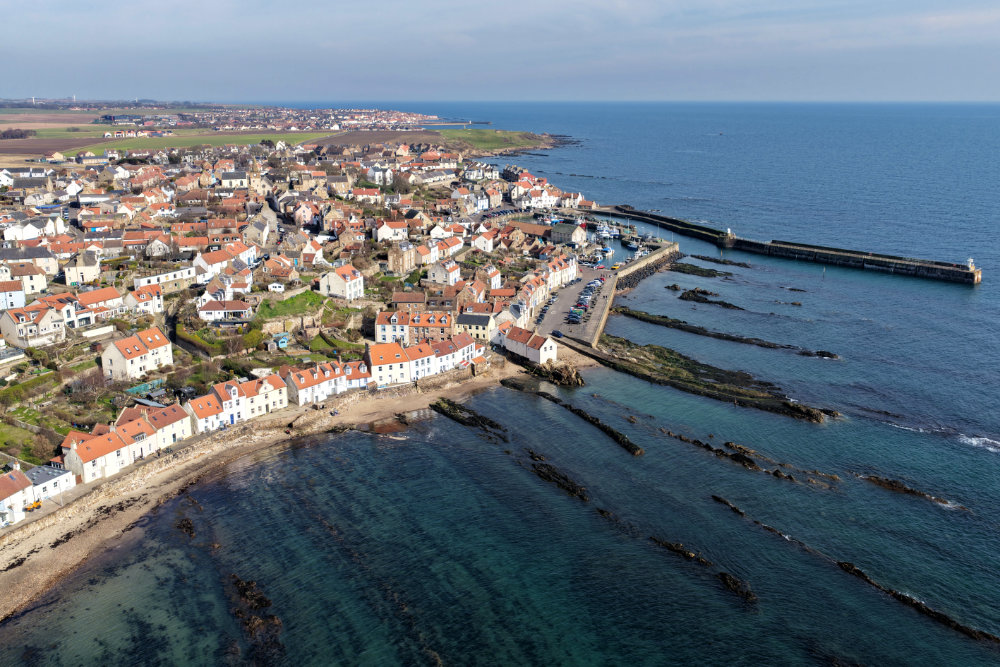 Pittenweem Harbour, East Neuk of Fife, aerial photograph