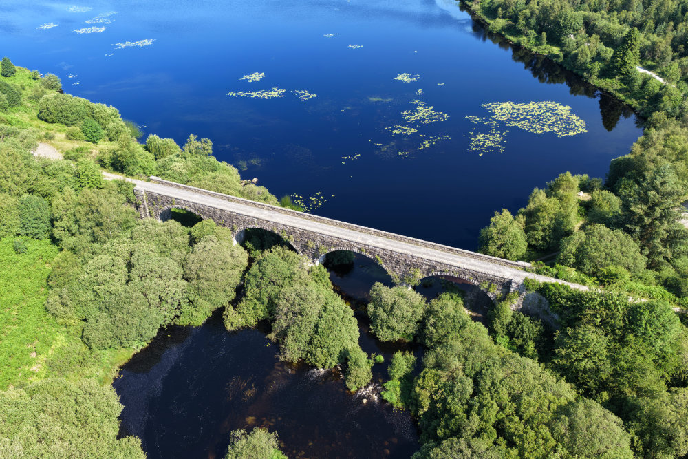 Loch Stroan, Raiders' Road, Galloway Forest Park, licensable aerial photograph