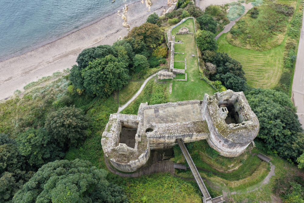 Ravenscraig Castle,  Kirkcaldy, Fife, licensable aerial photograph