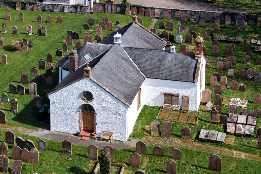 Ruthwell Church, Dumfries and Galloway, aerial photograph