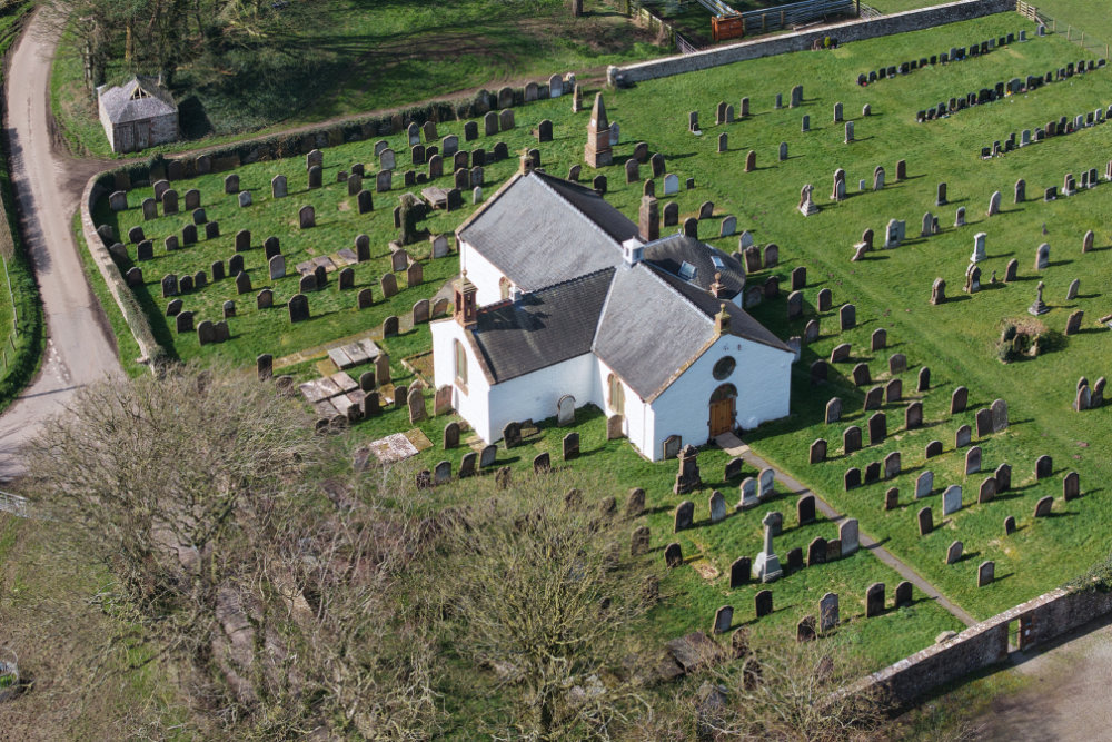 Ruthwell Church, Dumfries and Galloway, aerial photograph