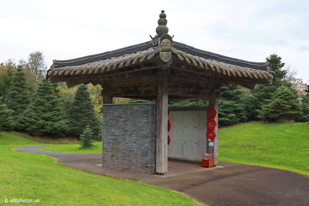 The Scottish Korean War Memorial, Torpichen, Linlithgow, aerial photograph
