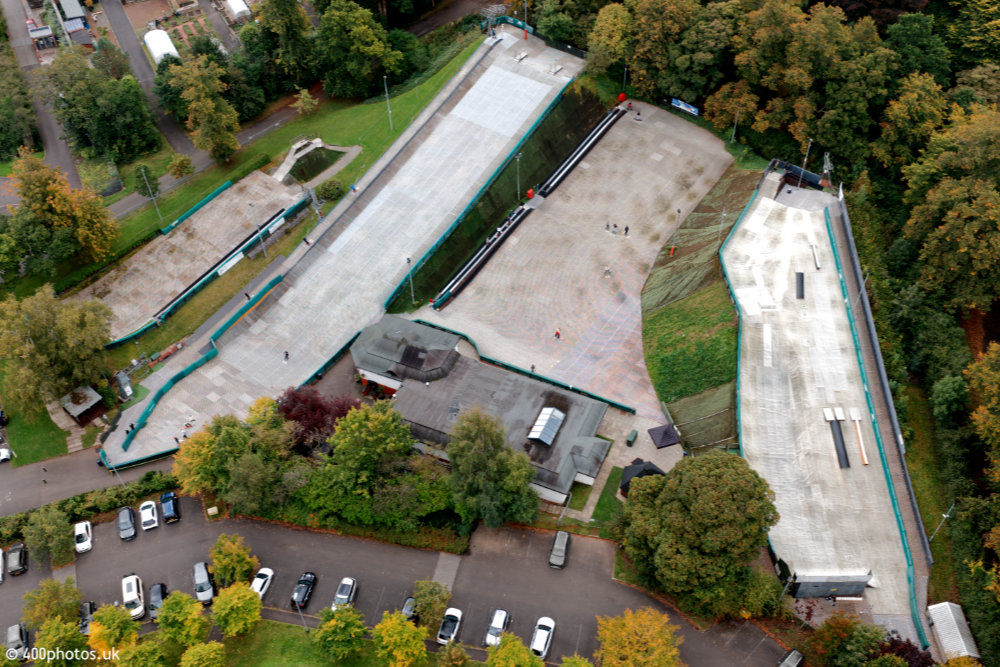The Glasgow Ski and Snowboard Centre, Bellahouston Park, aerial photograph