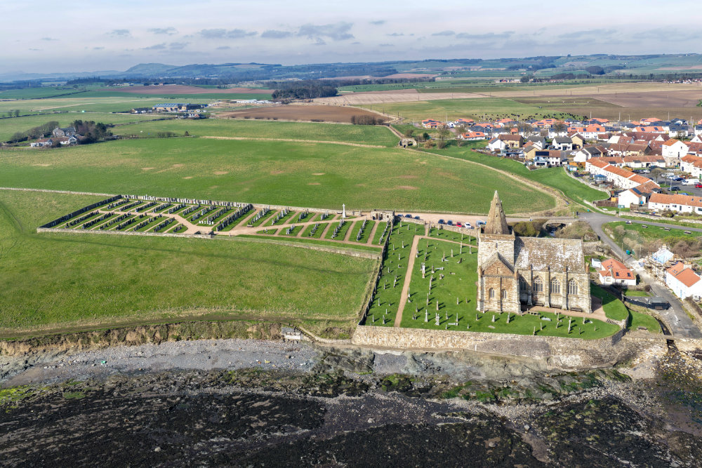 St Monans Church, Fife, aerial photograph