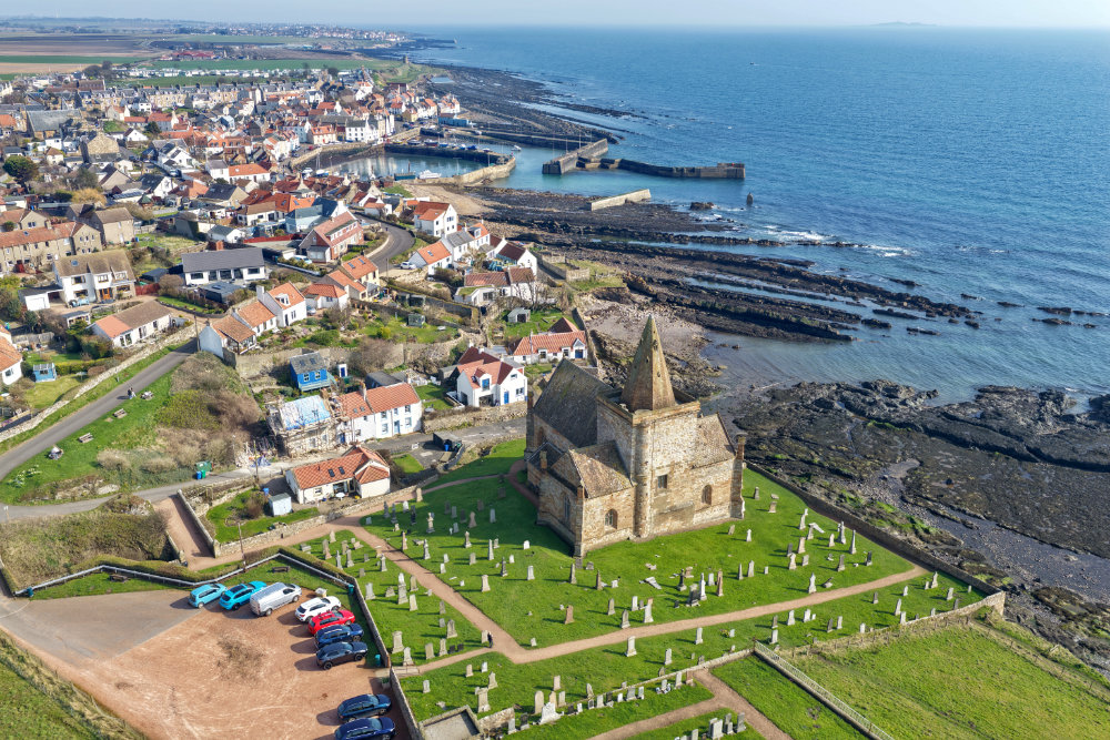 St Monans Church, Fife, aerial photograph