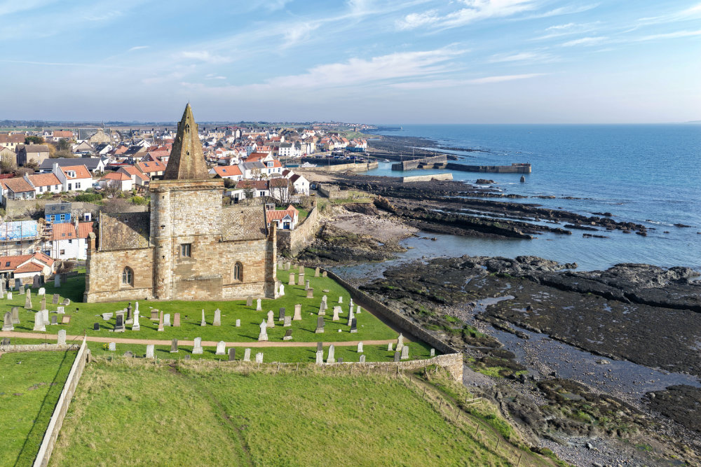 St Monans Church, Fife, aerial photograph