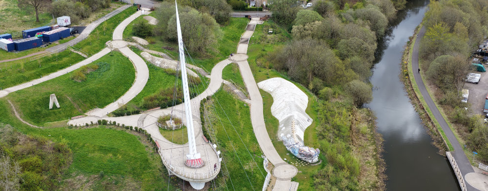 Stockingfield Junction, Glasgow, aerial photograph