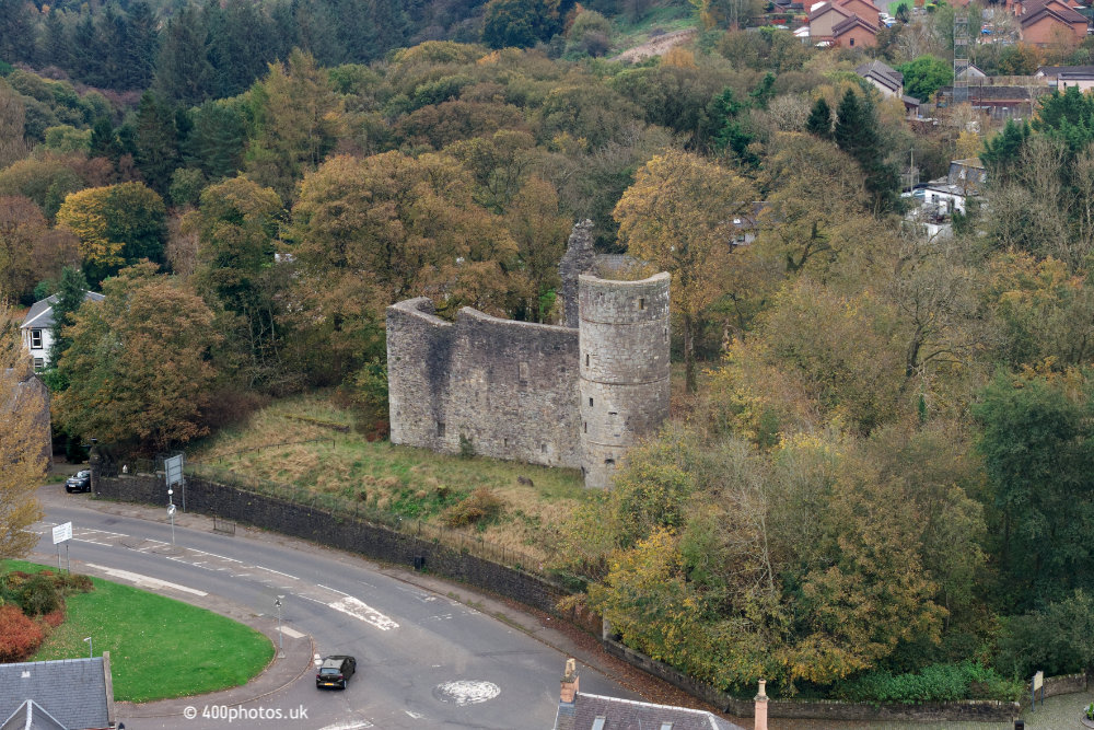 Strathaven Castle, South Lanarkshire, aerial photograph