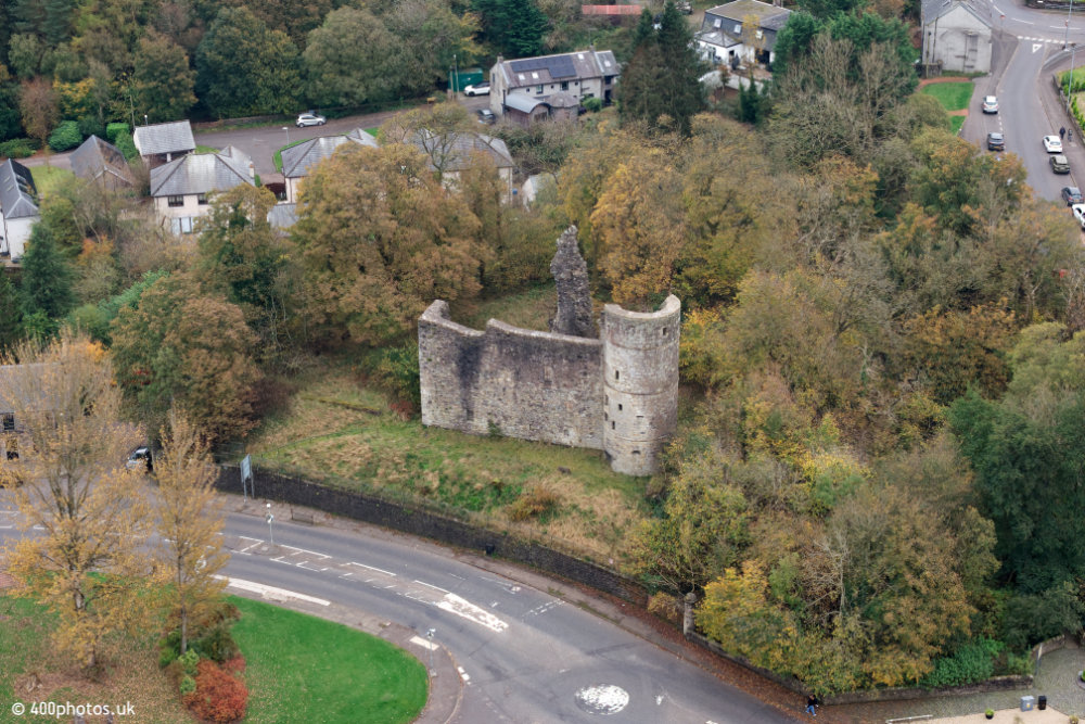 Strathaven Castle, South Lanarkshire, aerial photograph