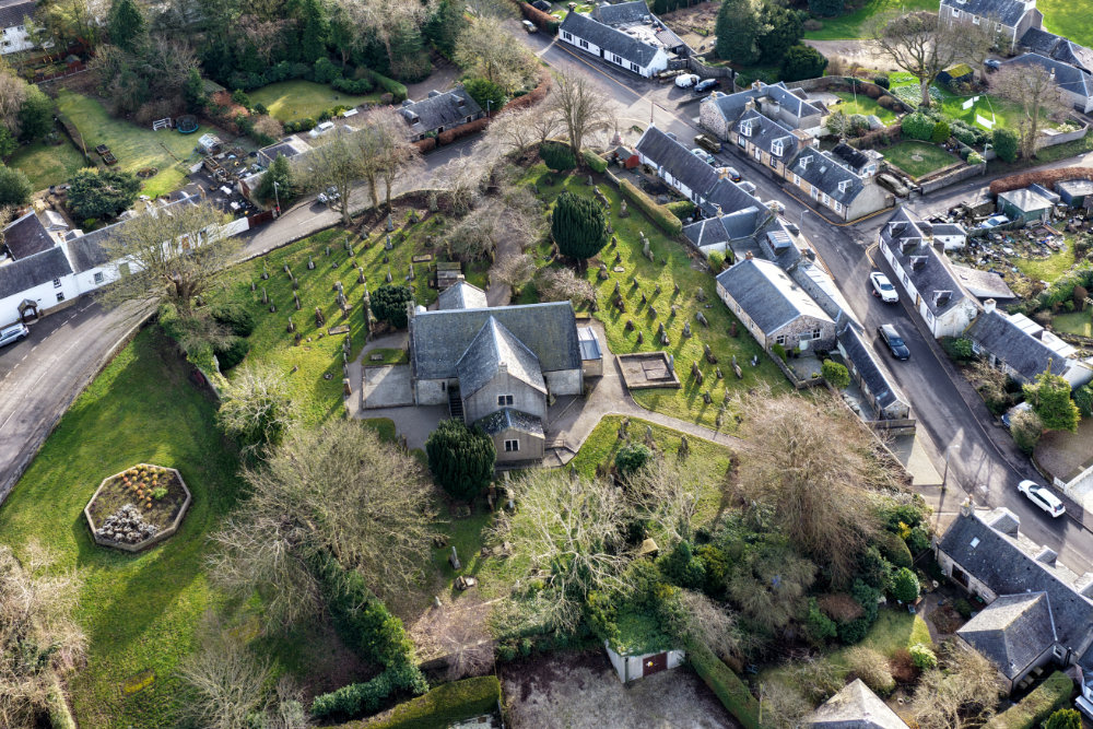 Symington Church and Village, aerial photograph