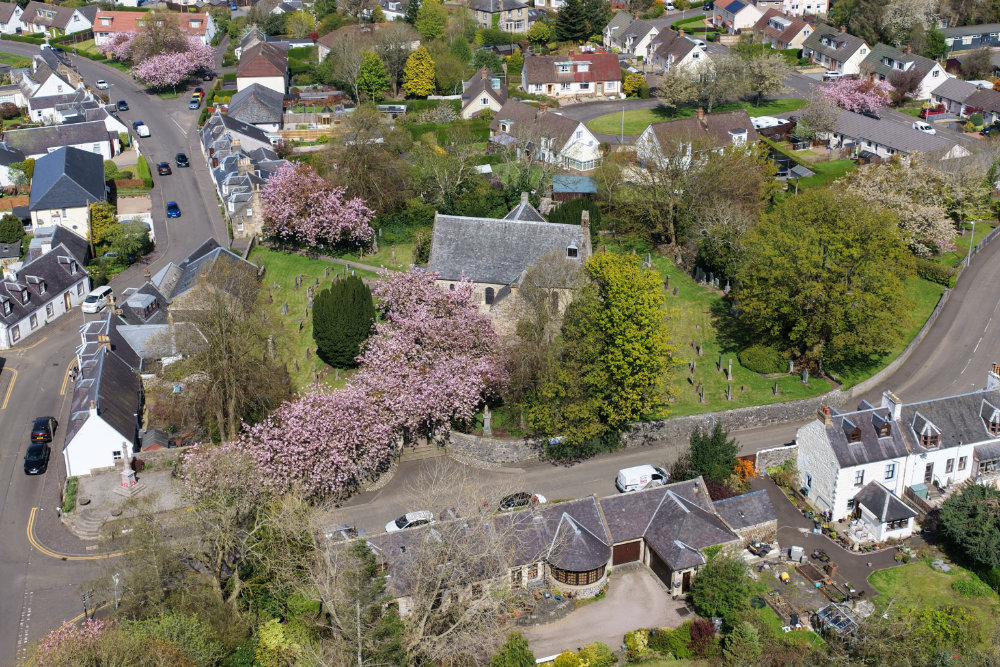 Symington Church and Village, aerial photograph
