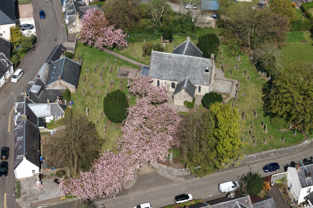 Symington Church and Village, aerial photograph