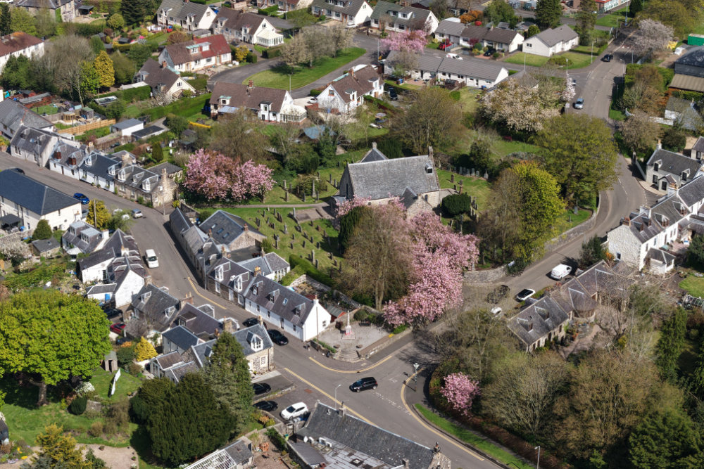 Symington Church and Village, aerial photograph