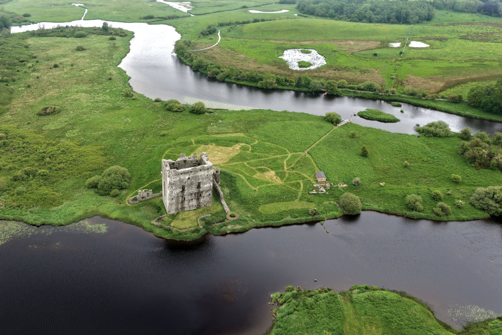 Threave Castle, Dumfries and Galloway, licensable aerial photograph