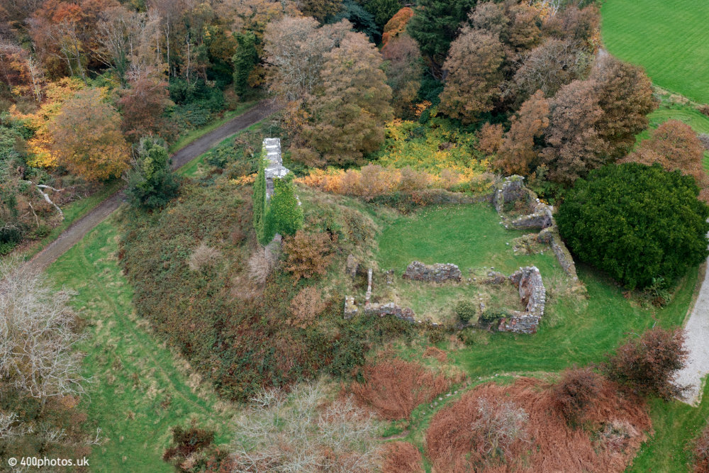 Old Toward Castle, Cowal, Argyll, aerial photograph