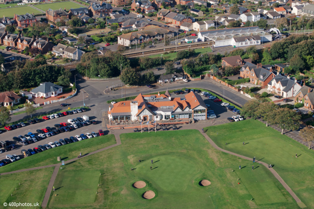Troon Links Golf Clubhouse, aerial photograph