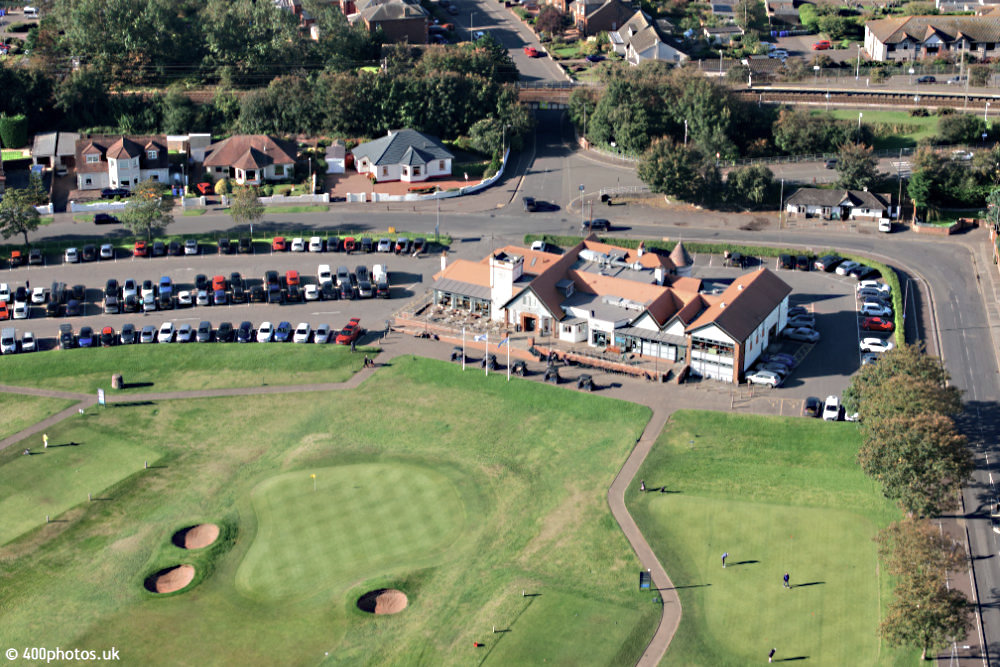 Troon Links Golf Clubhouse, aerial photograph