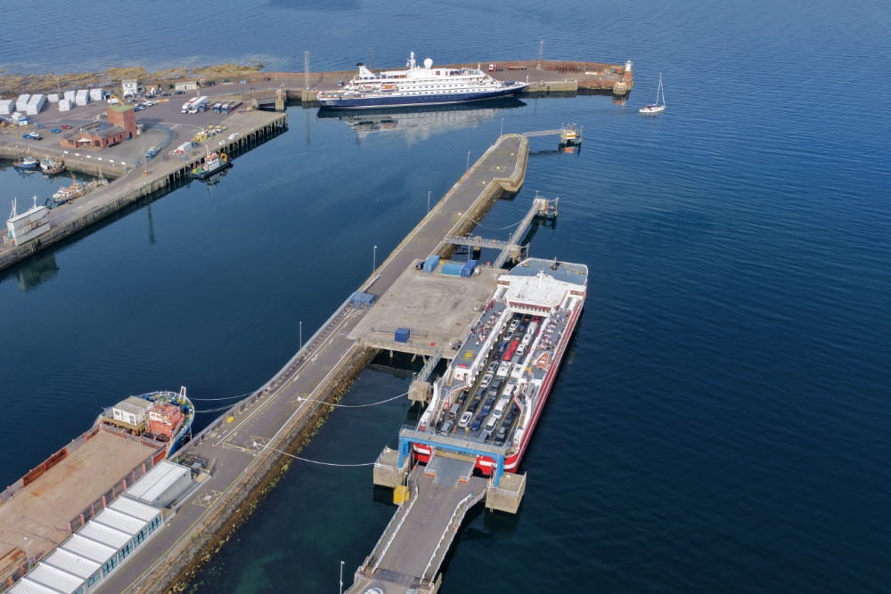 Seadream II from Seadream Yacht Club at Troon - licensable aerial photographs.
