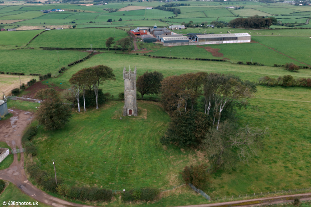 The Barnweil Monument to William Wallace, Symington, Ayrshire, aerial photograph