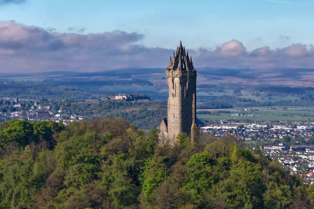 The National Wallace Monument, Causewayhead, Stirling, aerial photograph