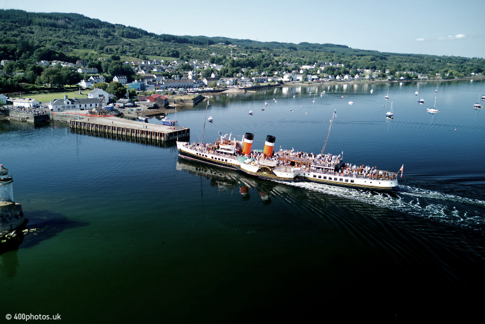 Waverley Paddle Steamer, Ardrishaig, Argyll and Bute, aerial photograph