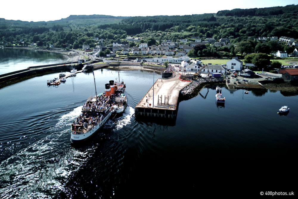 Waverley Paddle Steamer, Ardrishaig, Argyll and Bute, aerial photograph
