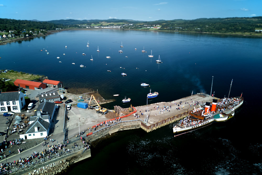 Waverley Paddle Steamer, Ardrishaig, Argyll and Bute, aerial photograph