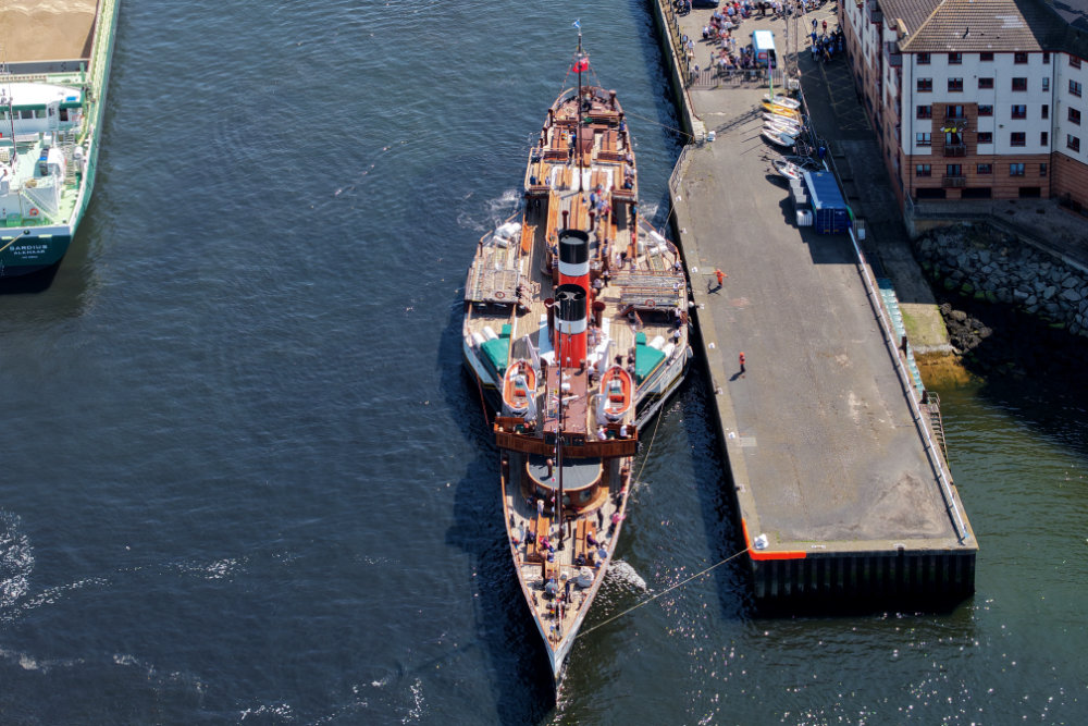 Waverley Paddle Steamer, Ayr, Ayrshire, licensable aerial photograph