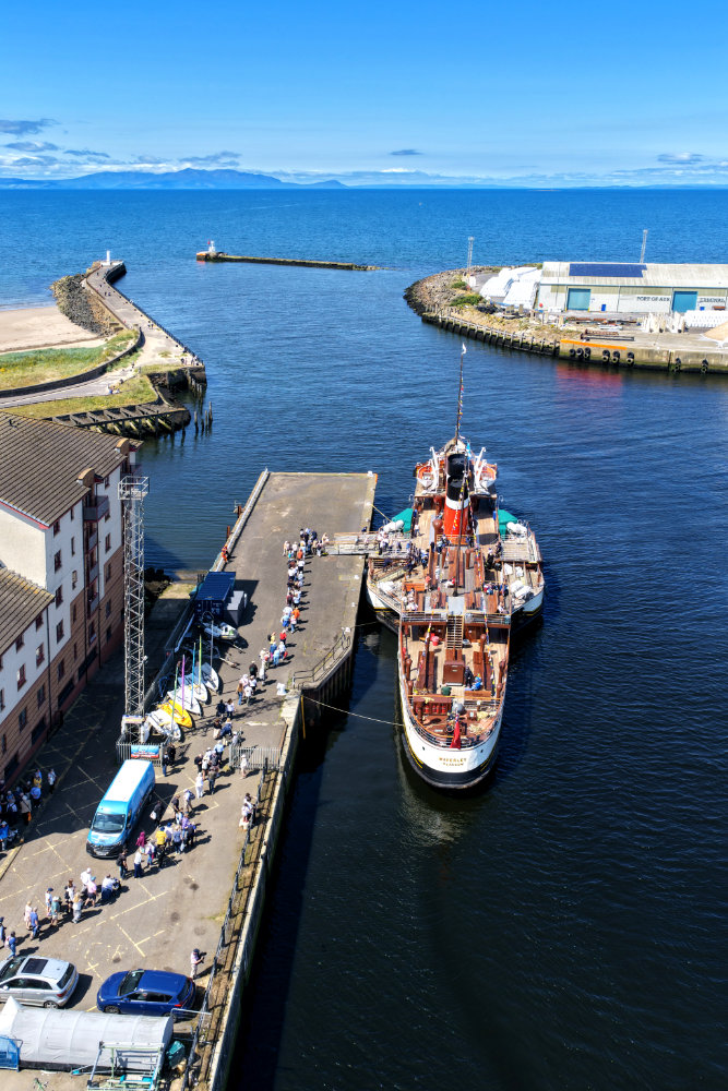 Waverley Paddle Steamer, Ayr, Ayrshire, licensable aerial photograph