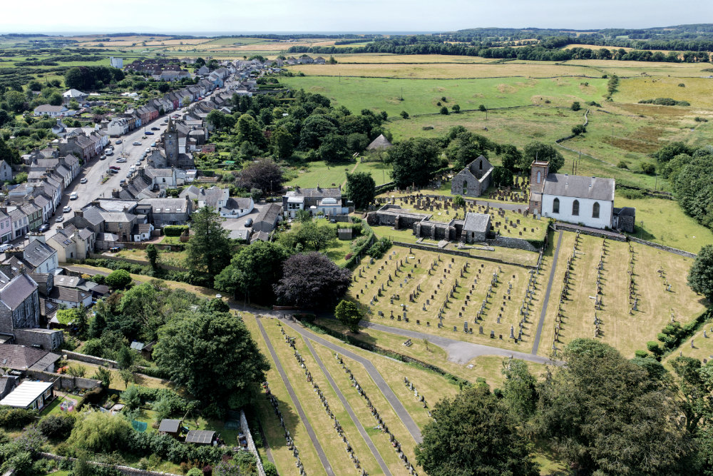 Whithorn Priory, Dumfries and Galloway, licensable aerial photograph